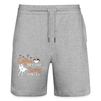 Swing Dancer Coffee Before Lindy Hop Coffee Lover - Stanley/Stella Trainer Unisex Organic Jogging Shorts - heather grey - Front - Nik (191cm) & Marisol (170cm)