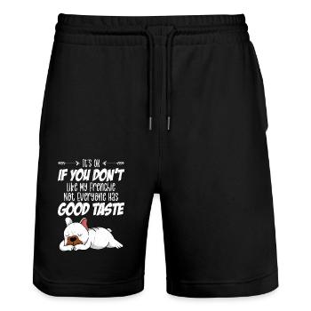 It's OK If You don't Like My Frenchie Owner French - Stanley/Stella Unisex Bio Joggingshorts Trainer  - Schwarz - Vorne - Nik (191cm) & Marisol (170cm)