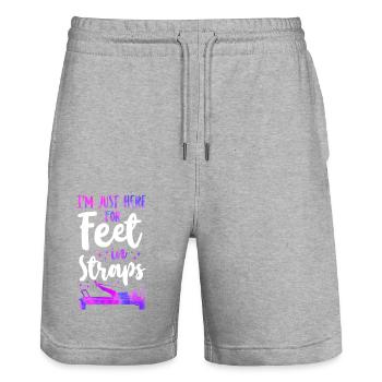 Pilates Instructor Teacher I'm - Stanley/Stella Unisex Bio Joggingshorts Trainer  - Grau meliert - Vorne - Nik (191cm) & Marisol (170cm)
