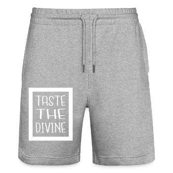 Foodie Bliss Saveurs culinaires Saveurs riches et amusantes - Short de jogging bio TRAINER Stanley/Stella unisexe - gris chiné - Devant - Nik (191cm) & Marisol (170cm)