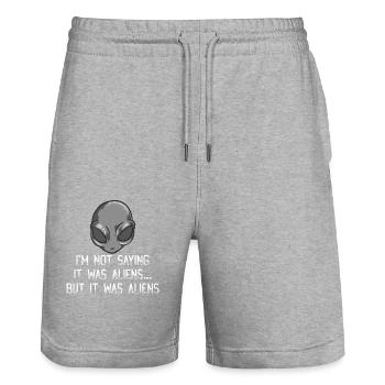 Je ne dis pas que c’était des extraterrestres, mais c’était un OVNI extraterrestre - Short de jogging bio TRAINER Stanley/Stella unisexe - gris chiné - Devant - Nik (191cm) & Marisol (170cm)
