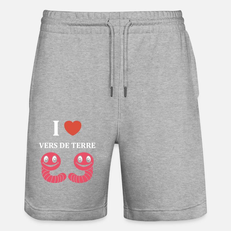Humour ver de terre - Short de jogging bio TRAINER Stanley/Stella unisexe - gris chiné