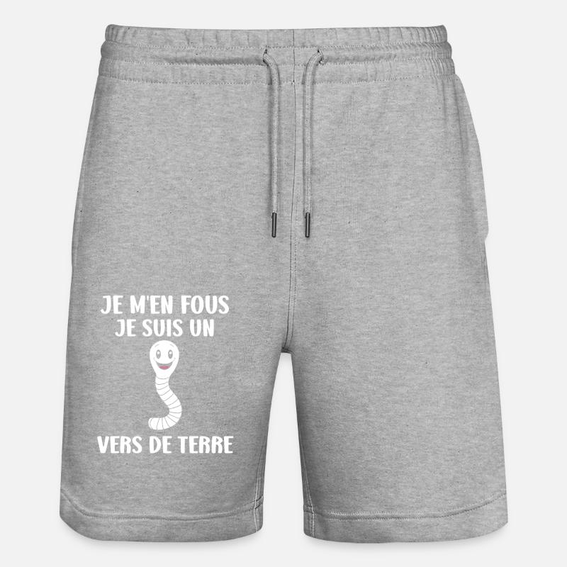 Humour ver de terre - Short de jogging bio TRAINER Stanley/Stella unisexe - gris chiné
