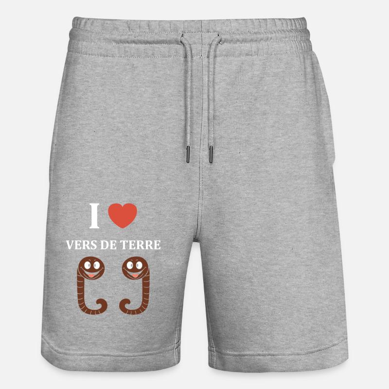 Humour ver de terre - Short de jogging bio TRAINER Stanley/Stella unisexe - gris chiné
