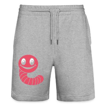 ver de terre - Short de jogging bio TRAINER Stanley/Stella unisexe - gris chiné - Devant - Nik (191cm) & Marisol (170cm)