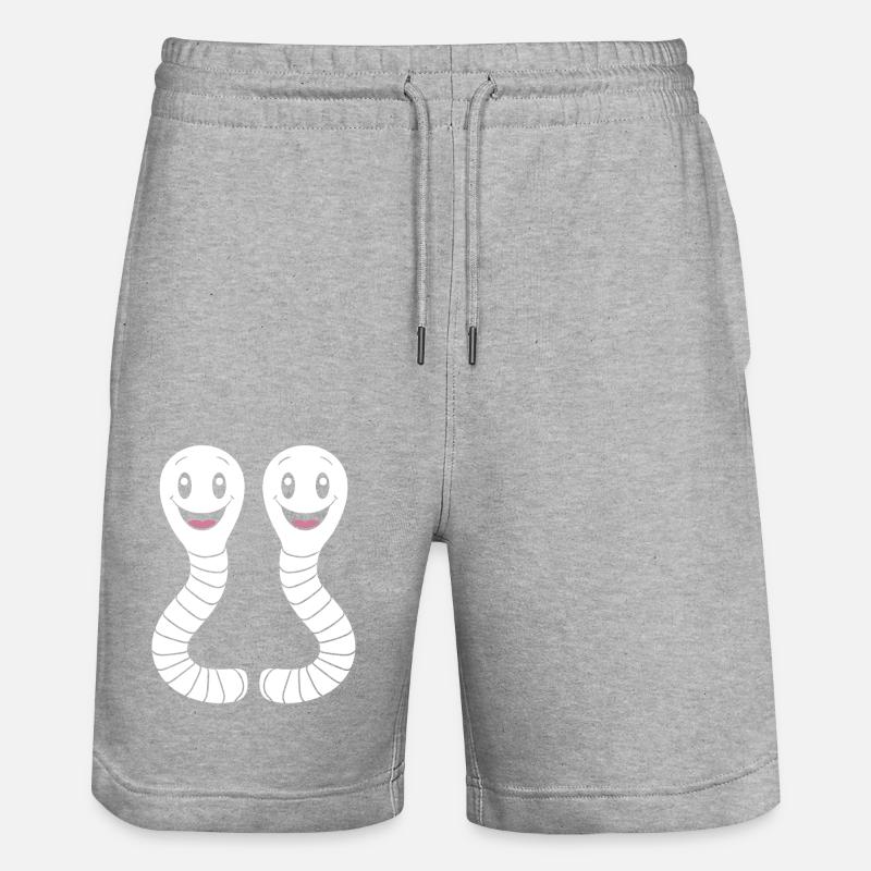 Humour ver de terre - Short de jogging bio TRAINER Stanley/Stella unisexe - gris chiné