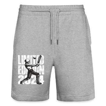 Édition limitée 2024 Édition limitée Cricket - Short de jogging bio TRAINER Stanley/Stella unisexe - gris chiné - Devant - Nik (191cm) & Marisol (170cm)