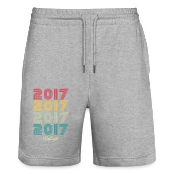 17 Jahre alter Jahrgang 2017 Limitierte Auflage 7. - Stanley/Stella Unisex Bio Joggingshorts Trainer  - Grau meliert - Vorne - Nik (191cm) & Marisol (170cm)