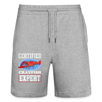 Flusskrebs Edelkrebs Meeresfrüchte Geschenk - Stanley/Stella Unisex Bio Joggingshorts Trainer  - Grau meliert - Vorne - Nik (191cm) & Marisol (170cm)