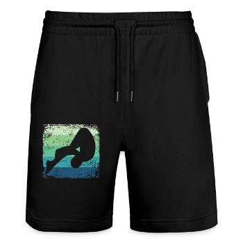 Diving, Artistic Jumping, Synchronized Diving - Stanley/Stella Trainer Unisex Organic Jogging Shorts - black - Front - Nik (191cm) & Marisol (170cm)