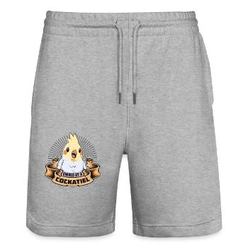 Cockatiel Owned By A Cockatiel Ornamental Bird - Stanley/Stella Trainer Unisex Organic Jogging Shorts - heather grey - Front - Nik (191cm) & Marisol (170cm)