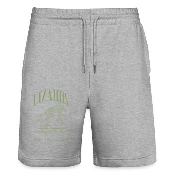 Jackson's Chamäleon Streetwear Eidechsenwärter - Stanley/Stella Unisex Bio Joggingshorts Trainer  - Grau meliert - Vorne - Nik (191cm) & Marisol (170cm)