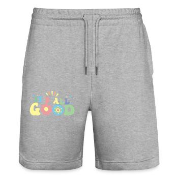 C’est tout bon, des fleurs colorées et des étoiles - Short de jogging bio TRAINER Stanley/Stella unisexe - gris chiné - Devant - Nik (191cm) & Marisol (170cm)