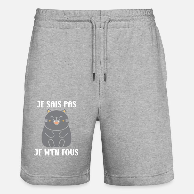 Humour chat chartreux - Short de jogging bio TRAINER Stanley/Stella unisexe - gris chiné