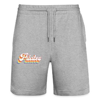 Pilates Instructor Teacher Retro - Stanley/Stella Trainer Unisex Organic Jogging Shorts - heather grey - Front - Nik (191cm) & Marisol (170cm)