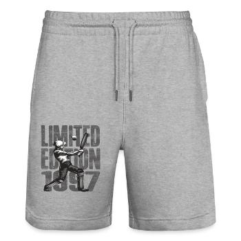 Limited Edition 1997 Limited Edition Cricket - Stanley/Stella Unisex Bio Joggingshorts Trainer  - Grau meliert - Vorne - Nik (191cm) & Marisol (170cm)