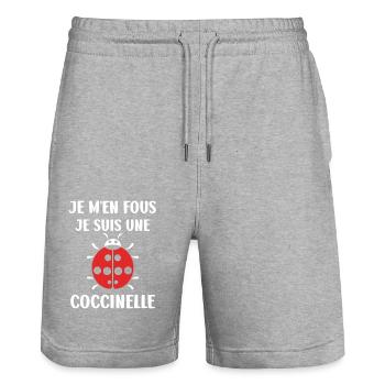 amour Coccinelle - Short de jogging bio TRAINER Stanley/Stella unisexe - gris chiné - Devant - Nik (191cm) & Marisol (170cm)
