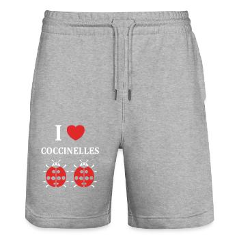 amour Coccinelle - Short de jogging bio TRAINER Stanley/Stella unisexe - gris chiné - Devant - Nik (191cm) & Marisol (170cm)