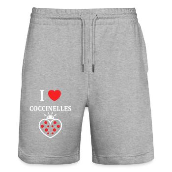 amour Coccinelle - Short de jogging bio TRAINER Stanley/Stella unisexe - gris chiné - Devant - Nik (191cm) & Marisol (170cm)