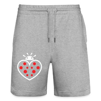 amour Coccinelle - Short de jogging bio TRAINER Stanley/Stella unisexe - gris chiné - Devant - Nik (191cm) & Marisol (170cm)