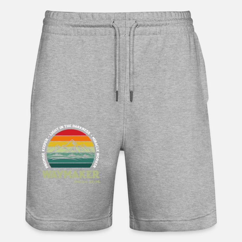 Vintage Waymaker Promise Keeper Miracle Worker - Short de jogging bio TRAINER Stanley/Stella unisexe - gris chiné