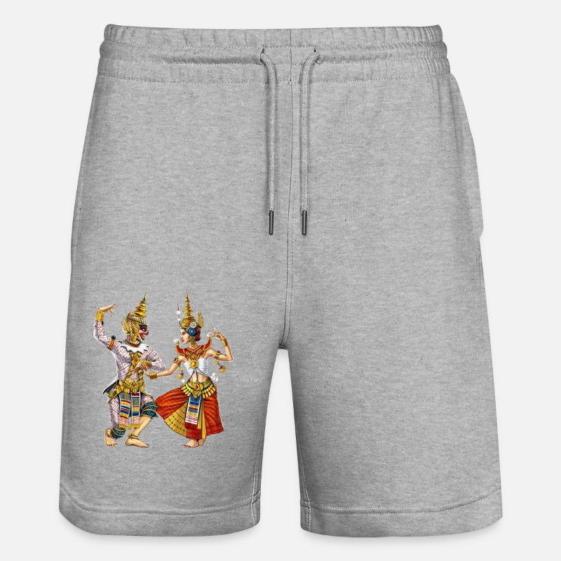 Danse khmère apsara cambodgienne - Short de jogging bio TRAINER Stanley/Stella unisexe - gris chiné