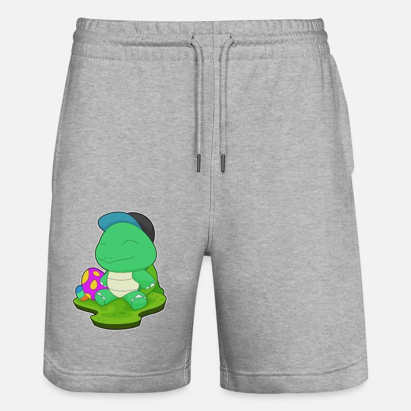 Turtle Easter Easter Eggs - Stanley/Stella Trainer Unisex Organic Jogging Shorts - heather grey