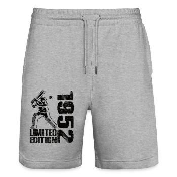 Limited Edition 1952 Limited Edition Cricket - Stanley/Stella Unisex Bio Joggingshorts Trainer  - Grau meliert - Vorne - Nik (191cm) & Marisol (170cm)