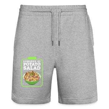 Potato Salad Härdöpfelsalat Gift - Stanley/Stella Trainer Unisex Organic Jogging Shorts - heather grey - Front - Nik (191cm) & Marisol (170cm)