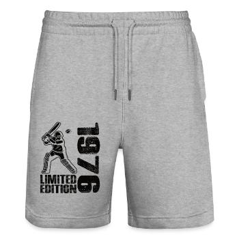Édition limitée 1976 Édition limitée Cricket - Short de jogging bio TRAINER Stanley/Stella unisexe - gris chiné - Devant - Nik (191cm) & Marisol (170cm)