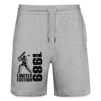 Édition limitée 1989 Édition limitée Cricket - Short de jogging bio TRAINER Stanley/Stella unisexe - gris chiné - Devant - Nik (191cm) & Marisol (170cm)