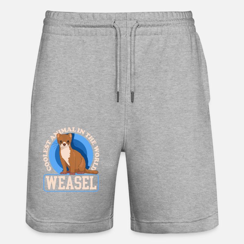 Belette souris belette Hermännchen cadeau - Short de jogging bio TRAINER Stanley/Stella unisexe - gris chiné