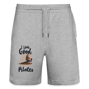 Pilates Instructor Teacher I Look - Stanley/Stella Unisex Bio Joggingshorts Trainer  - Grau meliert - Vorne - Nik (191cm) & Marisol (170cm)