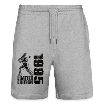 Édition limitée 1995 Édition limitée Cricket - Short de jogging bio TRAINER Stanley/Stella unisexe - gris chiné - Devant - Nik (191cm) & Marisol (170cm)