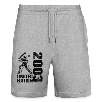 Édition limitée 2003 Édition limitée Cricket - Short de jogging bio TRAINER Stanley/Stella unisexe - gris chiné - Devant - Nik (191cm) & Marisol (170cm)