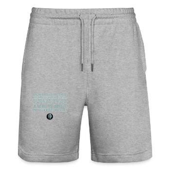 A report of pure invention... Cult replica - Stanley/Stella Trainer Unisex Organic Jogging Shorts - heather grey - Front - Nik (191cm) & Marisol (170cm)