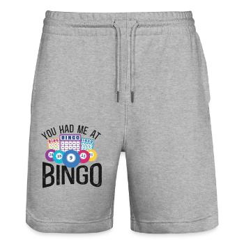 Bingo Player Girl You Had Me At - Stanley/Stella Unisex Bio Joggingshorts Trainer  - Grau meliert - Vorne - Nik (191cm) & Marisol (170cm)