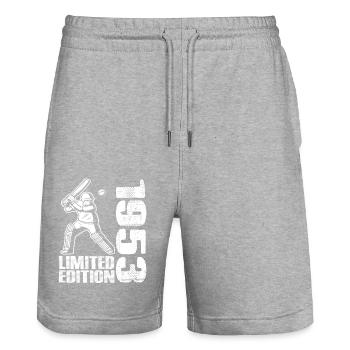 Édition limitée 1953 Édition limitée Cricket - Short de jogging bio TRAINER Stanley/Stella unisexe - gris chiné - Devant - Nik (191cm) & Marisol (170cm)