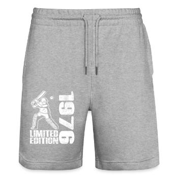 Édition limitée 1976 Édition limitée Cricket - Short de jogging bio TRAINER Stanley/Stella unisexe - gris chiné - Devant - Nik (191cm) & Marisol (170cm)