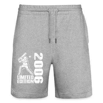 Édition limitée 2006 Édition limitée Cricket - Short de jogging bio TRAINER Stanley/Stella unisexe - gris chiné - Devant - Nik (191cm) & Marisol (170cm)