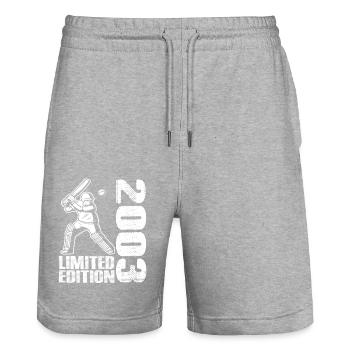 Édition limitée 2003 Édition limitée Cricket - Short de jogging bio TRAINER Stanley/Stella unisexe - gris chiné - Devant - Nik (191cm) & Marisol (170cm)