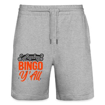 Bingo Player Girl Bingo Y'All - Stanley/Stella Trainer Unisex Organic Jogging Shorts - heather grey - Front - Nik (191cm) & Marisol (170cm)