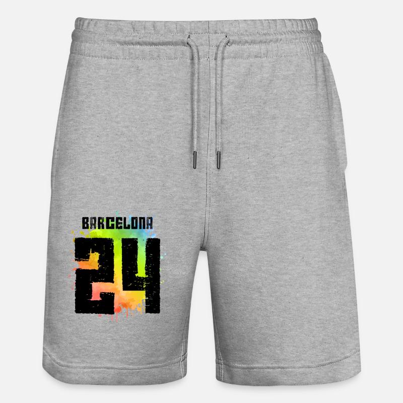 Maillot Barcelone 24 2024 - Short de jogging bio TRAINER Stanley/Stella unisexe - gris chiné