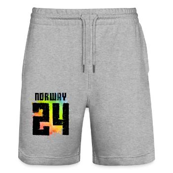 Norwegen 24 Trikot 2024 - Stanley/Stella Unisex Bio Joggingshorts Trainer  - Grau meliert - Vorne - Nik (191cm) & Marisol (170cm)