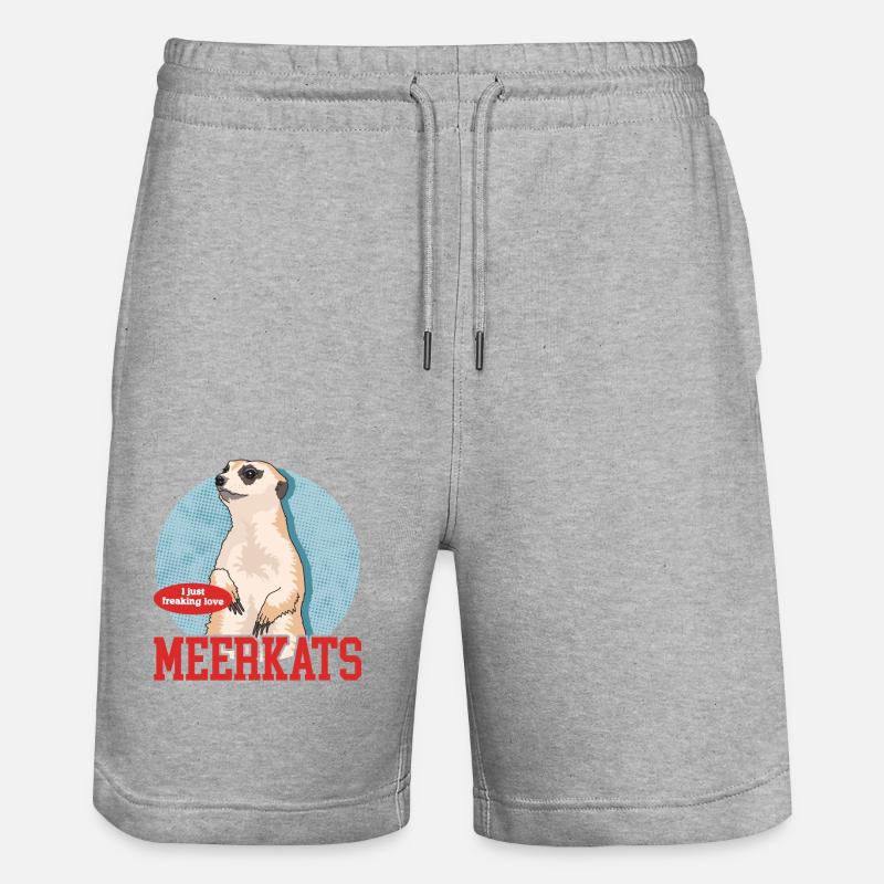 Suricate Drôle Cadeau de Suricate - Short de jogging bio TRAINER Stanley/Stella unisexe - gris chiné