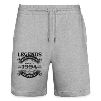 30. Geburtstag Mann Legende April Jahrgang 1994 - Stanley/Stella Unisex Bio Joggingshorts Trainer  - Grau meliert - Vorne - Nik (191cm) & Marisol (170cm)