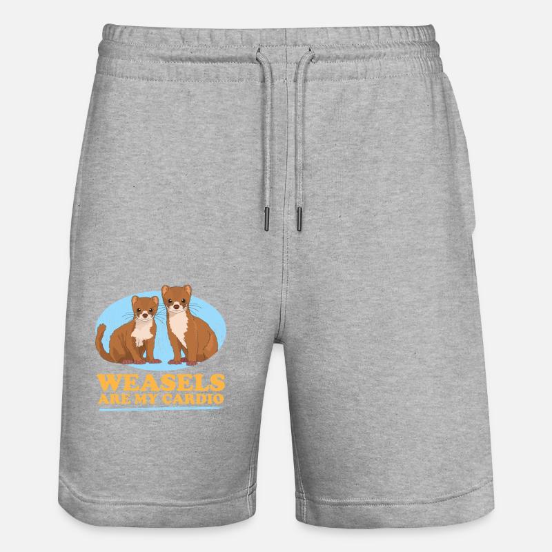 Weasel Mouse Weasel Hermännchen Gift - Stanley/Stella Trainer Unisex Organic Jogging Shorts - heather grey