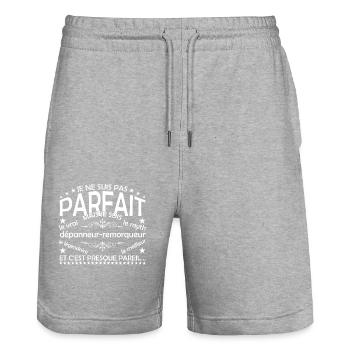 Markierung auffällig Die einzige Markierung, die bemerkt wurde - Stanley/Stella Unisex Bio Joggingshorts Trainer  - Grau meliert - Vorne - Nik (191cm) & Marisol (170cm)