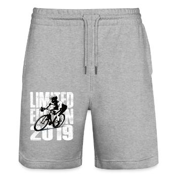 Édition Limitée 2019 Édition Limitée Anniversaire - Short de jogging bio TRAINER Stanley/Stella unisexe - gris chiné - Devant - Nik (191cm) & Marisol (170cm)