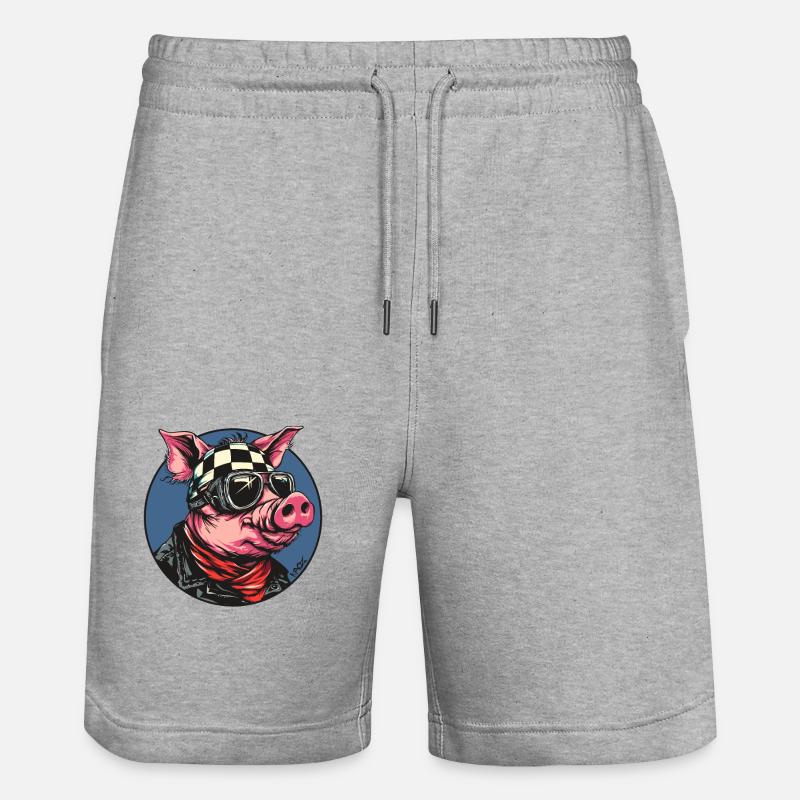 Motard Motard Motard Cochon - Short de jogging bio TRAINER Stanley/Stella unisexe - gris chiné